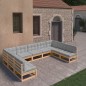 vidaXL 9-tlg. Garten-Lounge-Set mit Kissen Kiefer Massivholz vidaXL 9-tlg. Garten-Lounge-Set mit Kissen Kiefer Massivholz