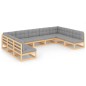 vidaXL 9-tlg. Garten-Lounge-Set mit Kissen Kiefer Massivholz vidaXL 9-tlg. Garten-Lounge-Set mit Kissen Kiefer Massivholz