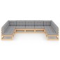 vidaXL 9-tlg. Garten-Lounge-Set mit Kissen Kiefer Massivholz vidaXL 9-tlg. Garten-Lounge-Set mit Kissen Kiefer Massivholz