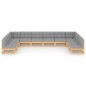 vidaXL 10-tlg. Garten-Lounge-Set mit Kissen Kiefer Massivholz vidaXL 10-tlg. Garten-Lounge-Set mit Kissen Kiefer Massivholz
