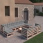 vidaXL 11-tlg. Garten-Lounge-Set mit Kissen Kiefer Massivholz vidaXL 11-tlg. Garten-Lounge-Set mit Kissen Kiefer Massivholz