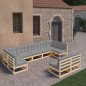 vidaXL 9-tlg. Garten-Lounge-Set mit Kissen Kiefer Massivholz vidaXL 9-tlg. Garten-Lounge-Set mit Kissen Kiefer Massivholz