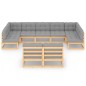 vidaXL 9-tlg. Garten-Lounge-Set mit Kissen Kiefer Massivholz vidaXL 9-tlg. Garten-Lounge-Set mit Kissen Kiefer Massivholz