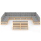 vidaXL 12-tlg. Garten-Lounge-Set mit Kissen Massivholz Kiefer vidaXL 12-tlg. Garten-Lounge-Set mit Kissen Massivholz Kiefer