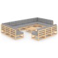 vidaXL 14-tlg. Garten-Lounge-Set mit Kissen Kiefer Massivholz vidaXL 14-tlg. Garten-Lounge-Set mit Kissen Kiefer Massivholz