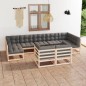 vidaXL 9-tlg. Garten-Lounge-Set mit Kissen Kiefer Massivholz vidaXL 9-tlg. Garten-Lounge-Set mit Kissen Kiefer Massivholz