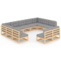 vidaXL 11-tlg. Garten-Lounge-Set mit Kissen Kiefer Massivholz vidaXL 11-tlg. Garten-Lounge-Set mit Kissen Kiefer Massivholz