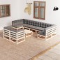 vidaXL 10-tlg. Garten-Lounge-Set mit Kissen Massivholz Kiefer vidaXL 10-tlg. Garten-Lounge-Set mit Kissen Massivholz Kiefer