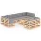 vidaXL 10-tlg. Garten-Lounge-Set mit Kissen Massivholz Kiefer vidaXL 10-tlg. Garten-Lounge-Set mit Kissen Massivholz Kiefer