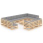 vidaXL 14-tlg. Garten-Lounge-Set mit Kissen Kiefer Massivholz vidaXL 14-tlg. Garten-Lounge-Set mit Kissen Kiefer Massivholz
