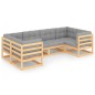 vidaXL 6-tlg. Garten-Lounge-Set mit Kissen Kiefer Massivholz vidaXL 6-tlg. Garten-Lounge-Set mit Kissen Kiefer Massivholz