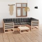 vidaXL 7-tlg. Garten-Lounge-Set mit Kissen Kiefer Massivholz vidaXL 7-tlg. Garten-Lounge-Set mit Kissen Kiefer Massivholz