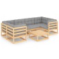 vidaXL 7-tlg. Garten-Lounge-Set mit Kissen Kiefer Massivholz vidaXL 7-tlg. Garten-Lounge-Set mit Kissen Kiefer Massivholz