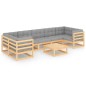 vidaXL 8-tlg. Garten-Lounge-Set mit Kissen Kiefer Massivholz vidaXL 8-tlg. Garten-Lounge-Set mit Kissen Kiefer Massivholz