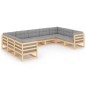 vidaXL 9-tlg. Garten-Lounge-Set mit Kissen Kiefer Massivholz vidaXL 9-tlg. Garten-Lounge-Set mit Kissen Kiefer Massivholz