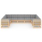 vidaXL 9-tlg. Garten-Lounge-Set mit Kissen Kiefer Massivholz vidaXL 9-tlg. Garten-Lounge-Set mit Kissen Kiefer Massivholz