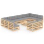 vidaXL 13-tlg. Garten-Lounge-Set mit Kissen Massivholz Kiefer vidaXL 13-tlg. Garten-Lounge-Set mit Kissen Massivholz Kiefer