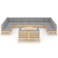 vidaXL 13-tlg. Garten-Lounge-Set mit Kissen Massivholz Kiefer vidaXL 13-tlg. Garten-Lounge-Set mit Kissen Massivholz Kiefer