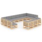vidaXL 13-tlg. Garten-Lounge-Set mit Kissen Massivholz Kiefer vidaXL 13-tlg. Garten-Lounge-Set mit Kissen Massivholz Kiefer