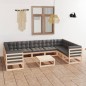vidaXL 10-tlg. Garten-Lounge-Set mit Kissen Massivholz Kiefer vidaXL 10-tlg. Garten-Lounge-Set mit Kissen Massivholz Kiefer