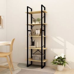 vidaXL Bücherregal 5 Fächer 60x30x175 cm Massivholz Kiefer