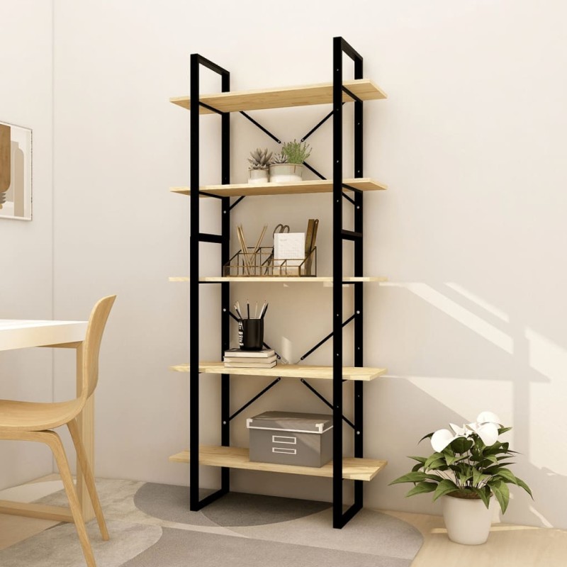 vidaXL Bücherregal 5 Fächer 80x30x175 cm Massivholz Kiefer vidaXL Bücherregal 5 Fächer 80x30x175 cm Massivholz Kiefer