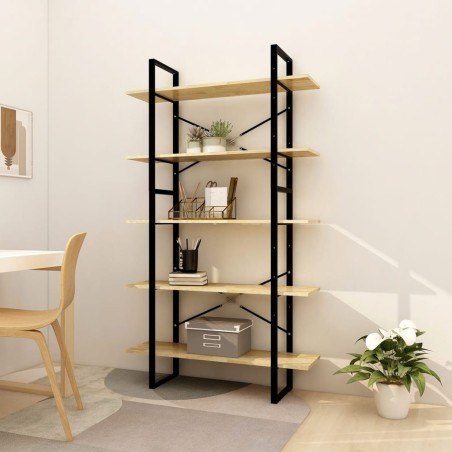 vidaXL Bücherregal 5 Fächer 100x30x175 cm Massivholz Kiefer