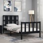 vidaXL Massivholzbett mit Kopfteil Schwarz 90x190 cm vidaXL Massivholzbett mit Kopfteil Schwarz 90x190 cm