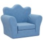 Schlafsofa für Kinder Blau Weicher Plüsch Schlafsofa für Kinder Blau Weicher Plüsch