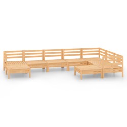 vidaXL 9-tlg. Garten-Lounge-Set Massivholz Kiefer