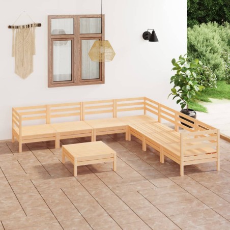 vidaXL 8-tlg. Garten-Lounge-Set Massivholz Kiefer
