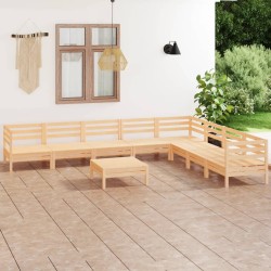 vidaXL 9-tlg. Garten-Lounge-Set Massivholz Kiefer