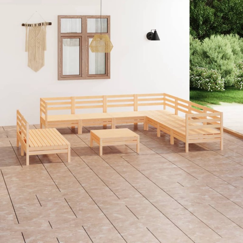 vidaXL 10-tlg. Garten-Lounge-Set Massivholz Kiefer vidaXL 10-tlg. Garten-Lounge-Set Massivholz Kiefer