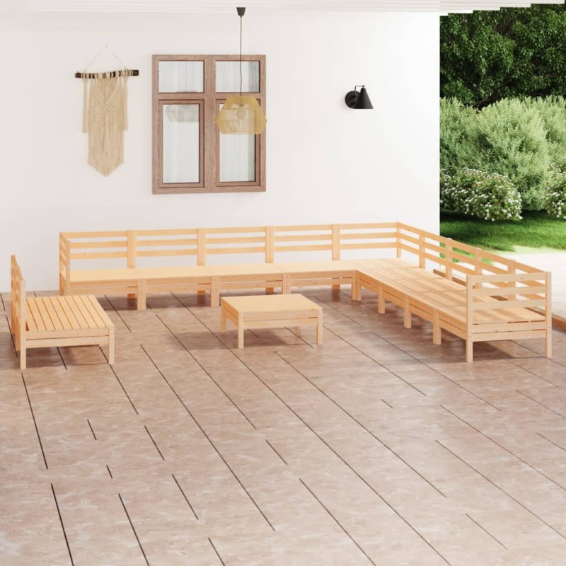 vidaXL 12-tlg. Garten-Lounge-Set Massivholz Kiefer vidaXL 12-tlg. Garten-Lounge-Set Massivholz Kiefer