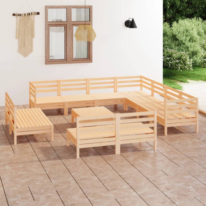 vidaXL 12-tlg. Garten-Lounge-Set Massivholz Kiefer vidaXL 12-tlg. Garten-Lounge-Set Massivholz Kiefer