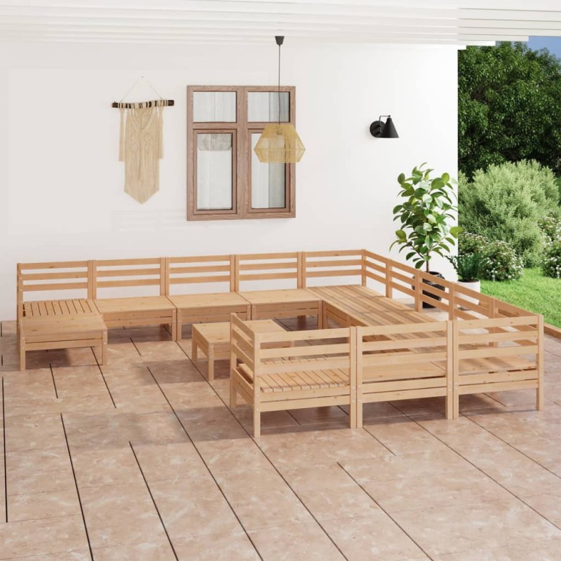 vidaXL 13-tlg. Garten-Lounge-Set Massivholz Kiefer vidaXL 13-tlg. Garten-Lounge-Set Massivholz Kiefer