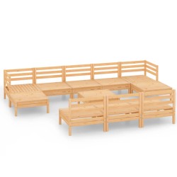 vidaXL 11-tlg. Garten-Lounge-Set Massivholz Kiefer