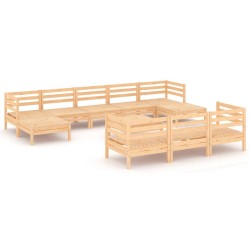 vidaXL 11-tlg. Garten-Lounge-Set Massivholz Kiefer
