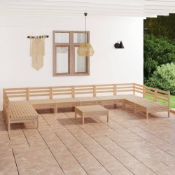 vidaXL 11-tlg. Garten-Lounge-Set Massivholz Kiefer