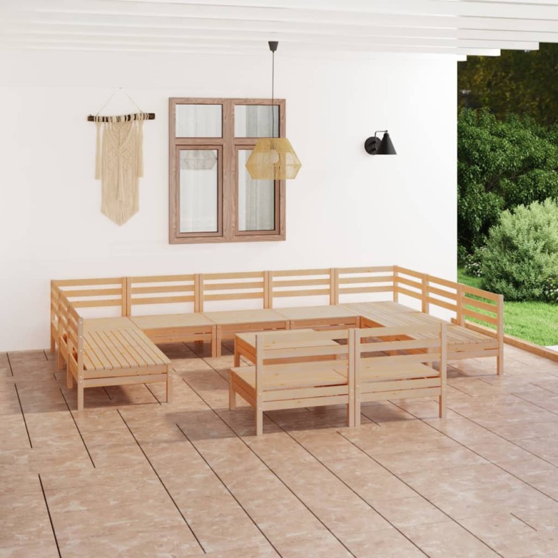 vidaXL 12-tlg. Garten-Lounge-Set Massivholz Kiefer vidaXL 12-tlg. Garten-Lounge-Set Massivholz Kiefer
