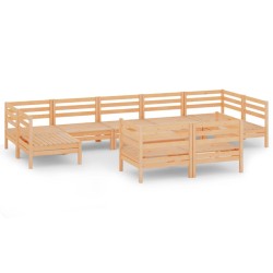 vidaXL 10-tlg. Garten-Lounge-Set Massivholz Kiefer