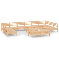 vidaXL 13-tlg. Garten-Lounge-Set Massivholz Kiefer