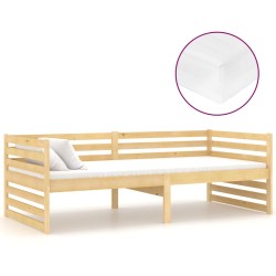 vidaXL Tagesbett mit Matratze 90x200 cm Kiefer Massivholz