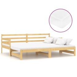 vidaXL Ausziehbares Tagesbett 2x(90x200) cm Massivholz Kiefer