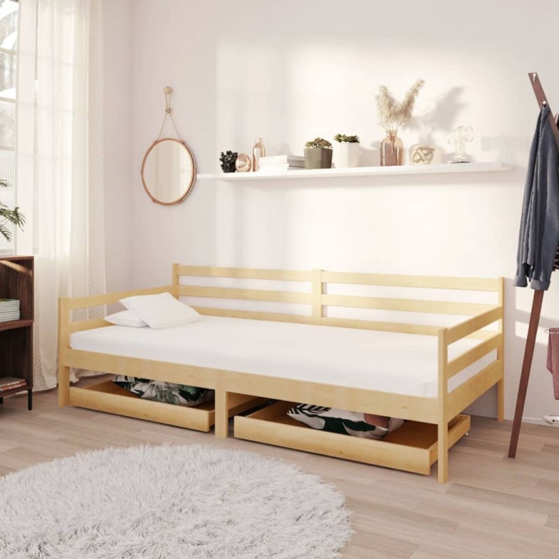 vidaXL Tagesbett mit Schubladen 90x200 cm Massivholz Kiefer vidaXL Tagesbett mit Schubladen 90x200 cm Massivholz Kiefer