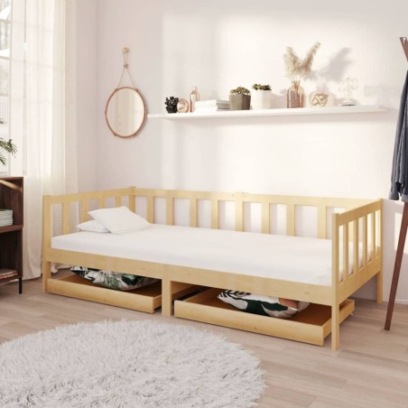vidaXL Tagesbett mit Schubladen 90x200 cm Massivholz Kiefer