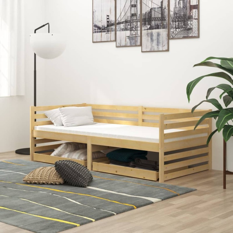 vidaXL Tagesbett mit Schubladen 90x200 cm Massivholz Kiefer vidaXL Tagesbett mit Schubladen 90x200 cm Massivholz Kiefer