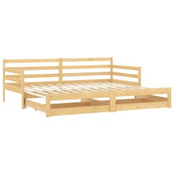 vidaXL Ausziehbares Tagesbett 2x(90x200) cm Massivholz Kiefer