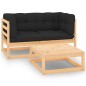 vidaXL 3-tlg. Garten-Lounge-Set mit Kissen Kiefer Massivholz vidaXL 3-tlg. Garten-Lounge-Set mit Kissen Kiefer Massivholz
