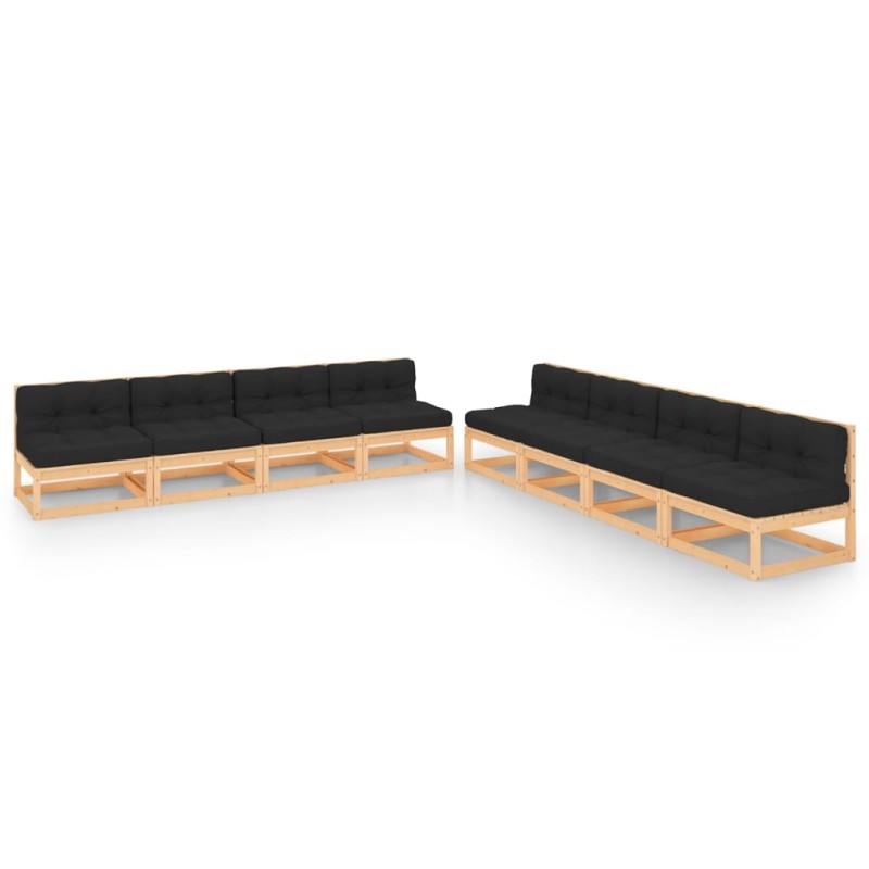 vidaXL 8-tlg. Garten-Lounge-Set mit Kissen Kiefer Massivholz vidaXL 8-tlg. Garten-Lounge-Set mit Kissen Kiefer Massivholz